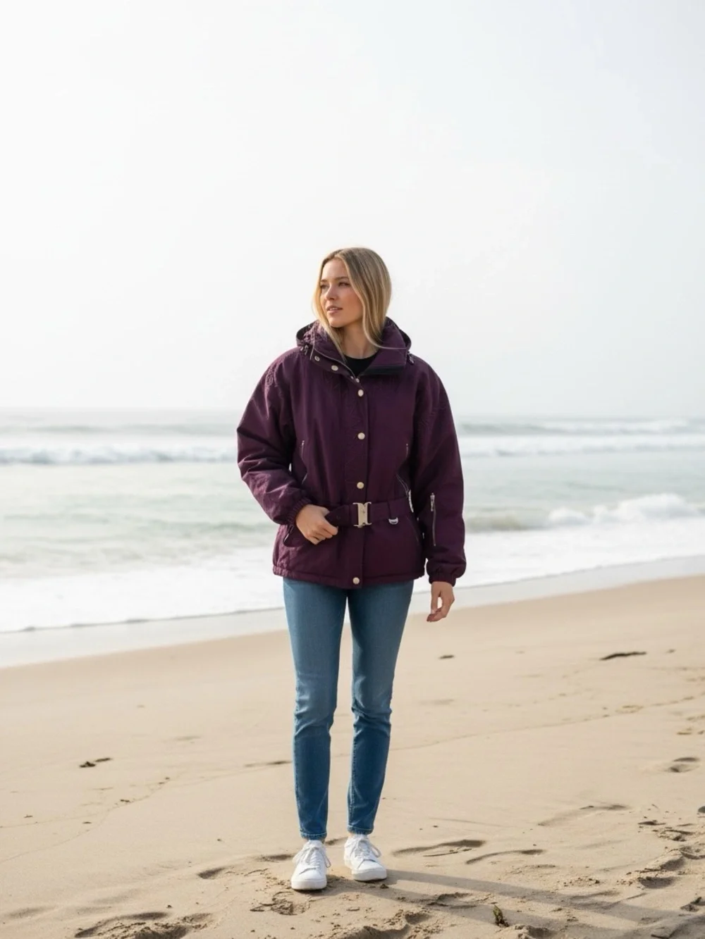 NILS Purple Hooded Puffer Jacket